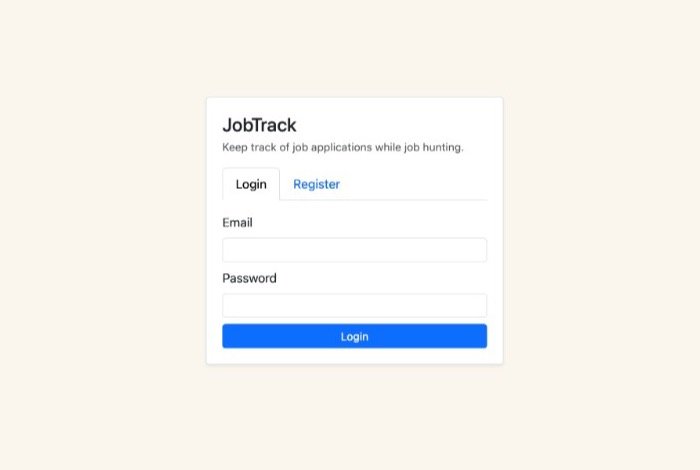 Screenshot of JobTrack project